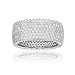 Decadence Women's Sterling Silver Rhodium 3.50mm Princess Cut Migraine Eternity Band Ring, 7