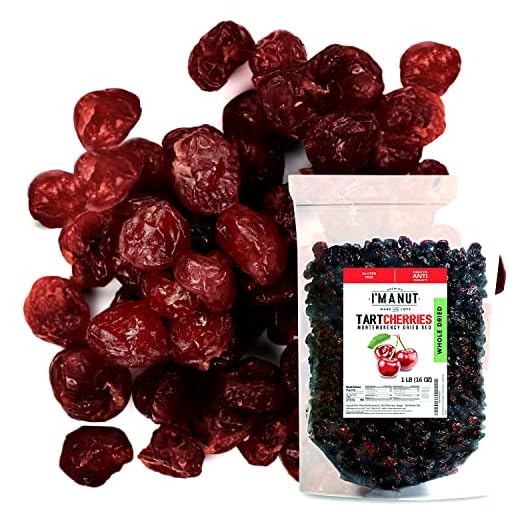 Dried Cherries 1 LB (16oz) Resealable Bag, Tart (Sour) Montmorency Variety - /sweetened