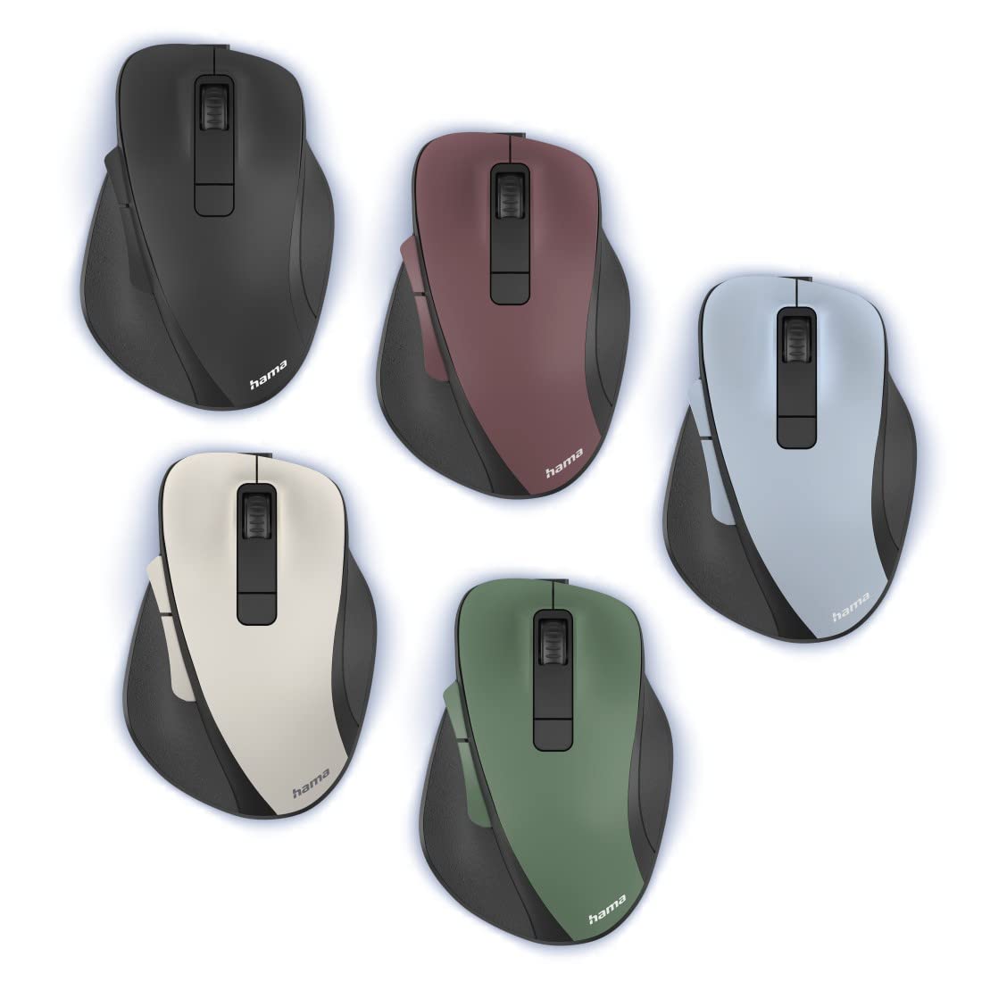 Hama mysz optyczna (6 przycisków, akumulator, 1600 DPI, wireless, USB, optyczna) Bordowa