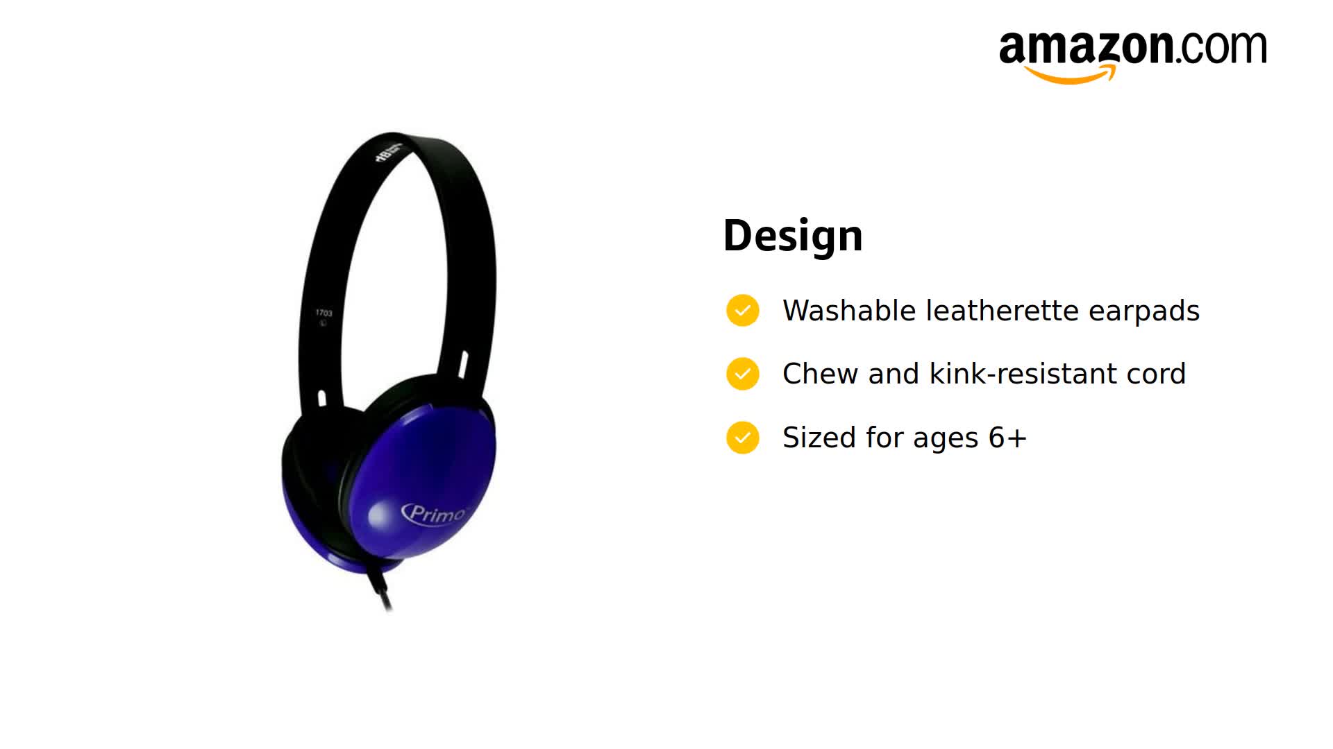 Amazon.com: HamiltonBuhl Primo Stereo Headphones, Blue