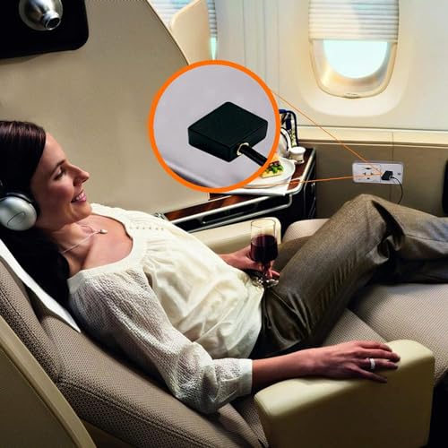 Mizi-4-Pack-Airplane-Headphone-Adapter-Gold-Plated-Dual-35mm-Male-to-35mm-Female-Airplane-Headphone-Adapter-for-Audio-Jack-to-Plug-Air-Plane-Flight-Connector-Dual-Socket-Earphone-Black