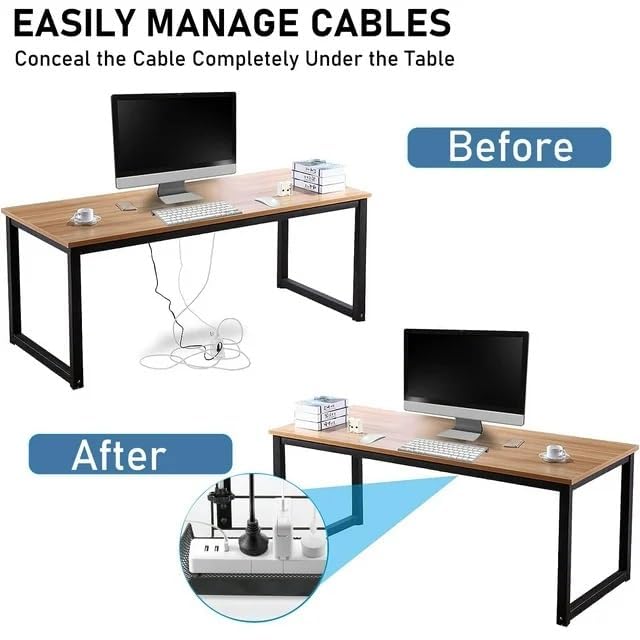 Image of Under Desk Mesh Tray, Desktop Hanging Organizer Clamp-On Storage, Under Table Cord Organizer Cable Management for Office,Home