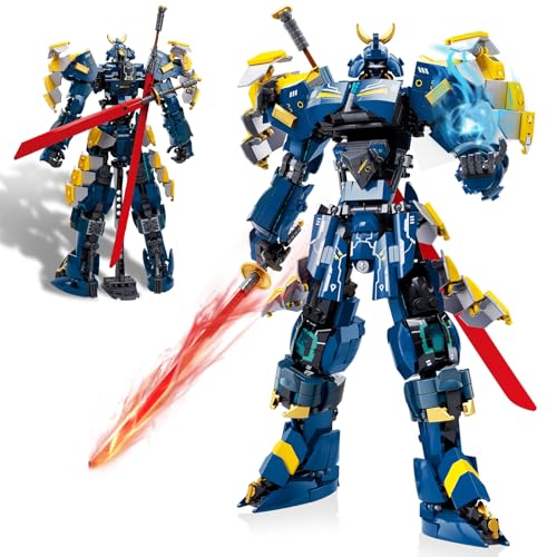 Image of HIGH GODO Samurai Mech Warrior Building Set, Double Swords Armor Robot Openable Cockpits Model Kit, Ideas City Justice Hero Soldier Ninja Gift for Adults Teens 14+ (765PCS)