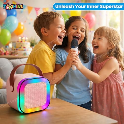 Image of Toyshine Wireless Karaoke Microphone with Portable Bluetooth Speaker inbuilt with Dynamic Lights for Birthday Family Home Travel for Girls Boys & Toddlers Ages 4 & Above