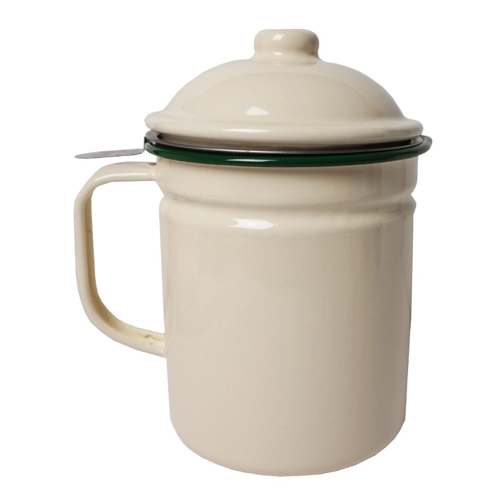 Victor Green Enamel Oil Pot With Rim, Steel, 17X13x19 Cm