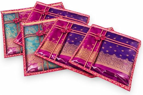 Image of RAAHII 10 piece Transparent saree cover with zip, Fancy suit packing plastic covers for sadi, duppata, clothes bags, kurti for wedding gifting or wardrobe storage organizer