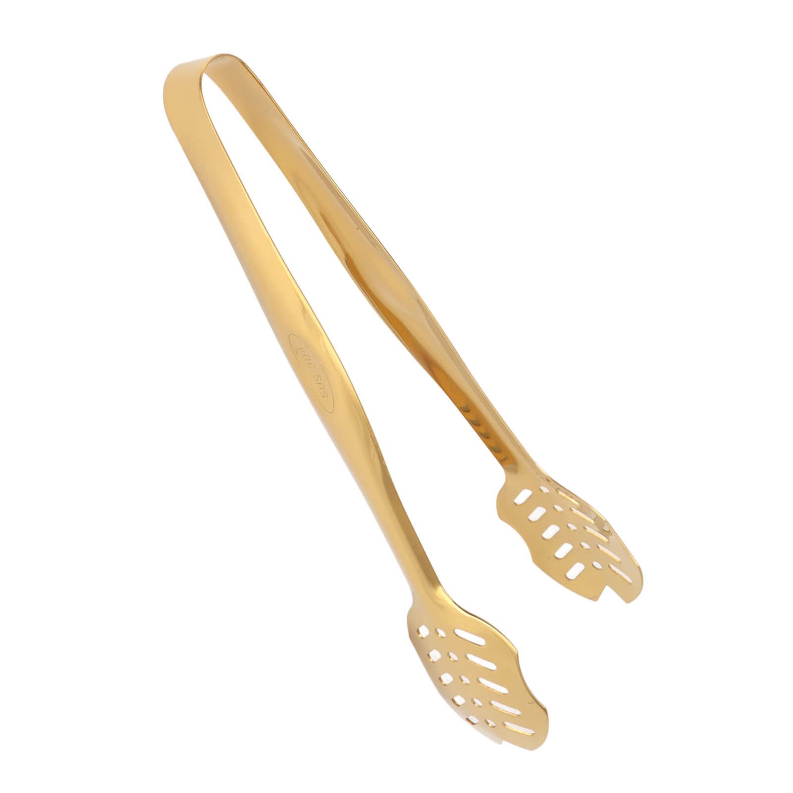 Pinzas de Cocina de Acero Inoxidable para Buffet, Barbacoa, Ensalada, Carne y Pan, Pinzas para Servir de Tamaño Regular en Color Oro