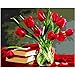 Produktbild FFKJWL Digitales Ölgemälde DIY farbig nach Zahlen Für Erwachsene und Kinder Ölgemälde Geschenk-Kits Vorgedruckte Leinwand Kunst Home Decoration - Hauptdekoration Blumen 40x50cm