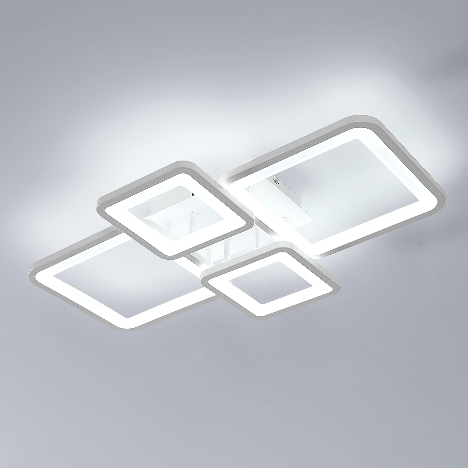 Plafoniera LED Soffitto 62CM, 56W 6300LM Lampada da Soffitto Rettangolo Design, Plafoniera Camera da Letto Bianco per Soggiorno Cucina Camera da Letto Sala da Pranzo, Bianco Freddo 6500K