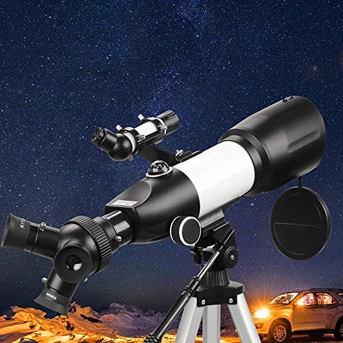 Telescopio astronómico refractor 80 mm apertura 400 mm con trípode y montura para smartphone miniatura 7