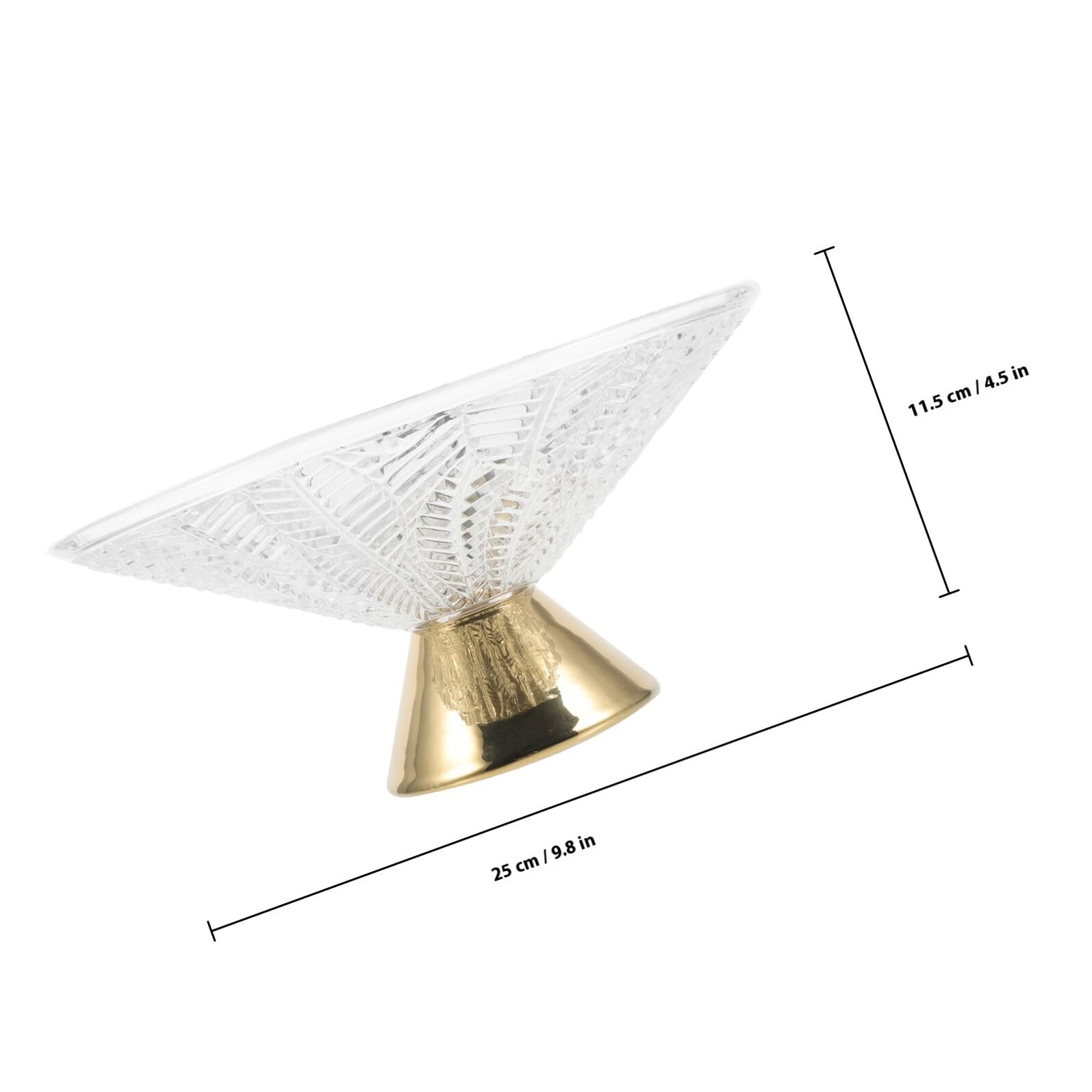 Glas Fruchtschale mit Hohem Fuß und Großer Öffnung, Gold | Zuhause und Esstisch, Dekorativ und Elegant, Geeignet für Obst, Snacks oder Süßwaren