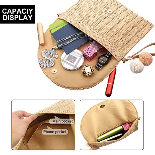 Frienda Straw Shoulder Bag Women Straw Clutch Crossbody Wallet4