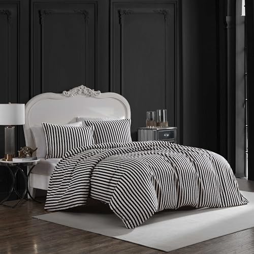 Housse de couette Betsey Johnson anti-plis pour lit double Queen size chic - 3