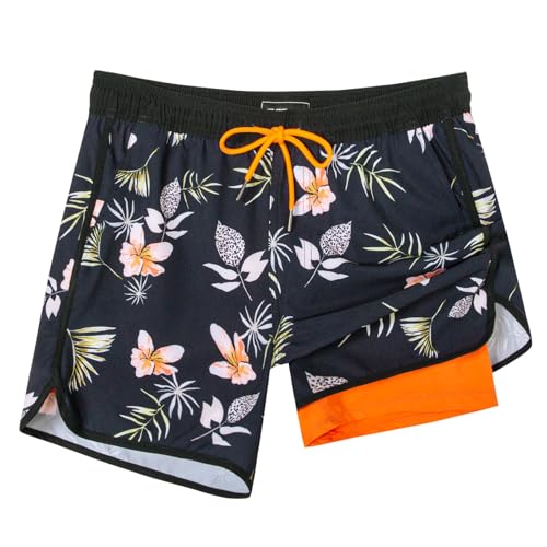 SURF CUZ Mens Swim Trunks with Compression Liner 5