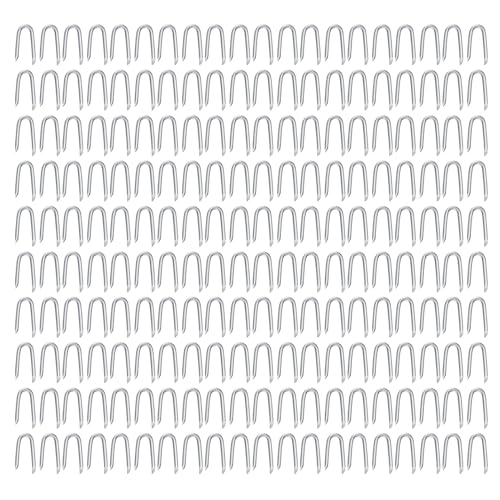 Shurhome 200 Pcs Fence UShaped Staple Chicken Wire Netting Fencing Staple UShaped Fasteners Nails Steel Wire Fencing Staple