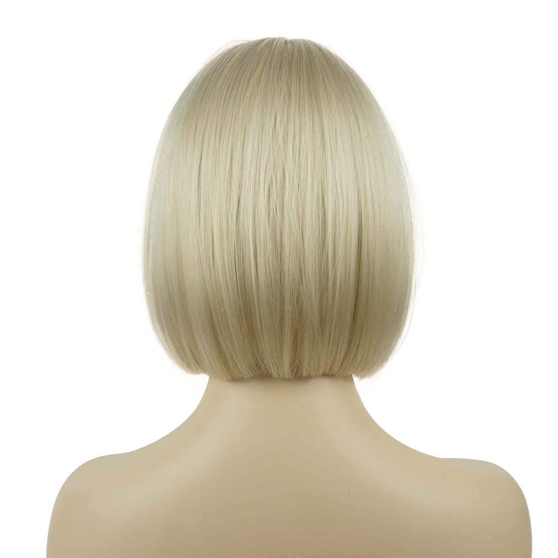 Lydell 20,3 cm glattes kurzes Bob-Haar, flacher Pony, niedlicher zentraler Punkt, hitzebeständig, synthetische Perücke (122)