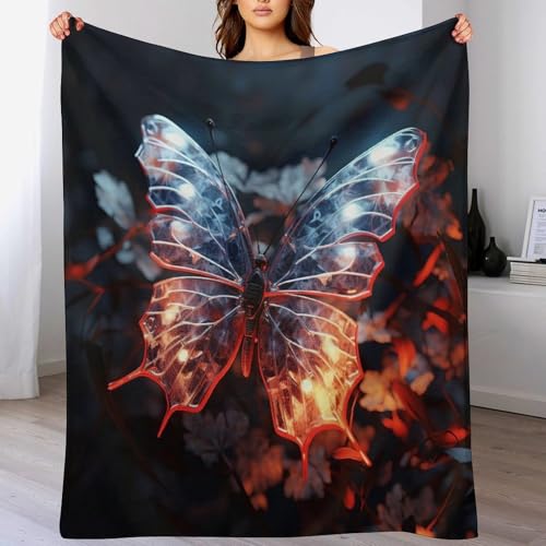 Couverture papillon douce en flanelle pour soirées sur le canapé - 2
