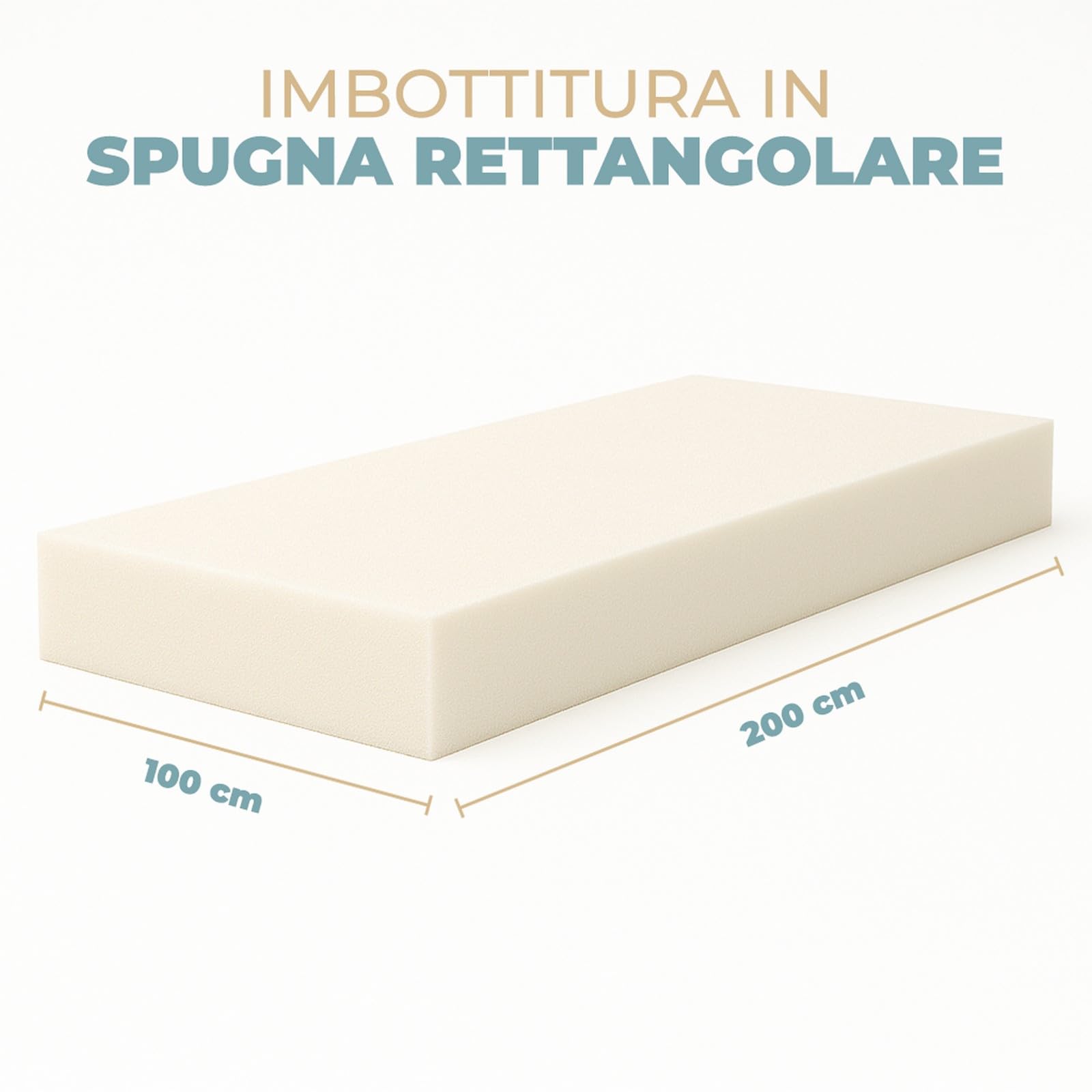 PARAMAISON Gommapiuma per Imbottitura in Poliuretano Espanso | Densità 18, 25 o 30 | Lastra 100x200 cm | Spessore 2–12 cm | Spugna per Cuscini, Divani e Sedute