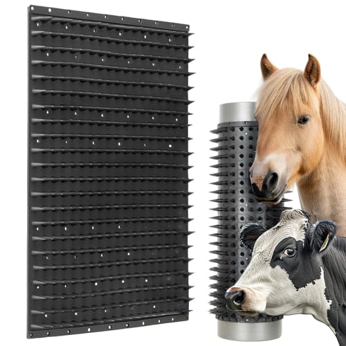 LANDXPERT Gummi Kratzmatte Enno 42x33 5x2 4cm schwarz für Pferde Rinder Fellpflege Kratzhilfe Gummimatte