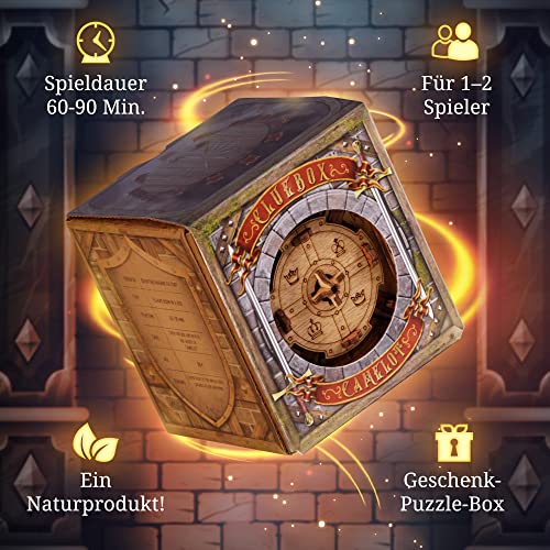 iDventure Cluebox - Das Geheimnis von Camelot - Escape Room Spiel - 3D Holzpuzzle - Sequenzielle Geldgeschenk Puzzlebox - IQ Puzzle - Rätselbox Geburtstagsgeschenk für Erwachsene - Gadget für männer