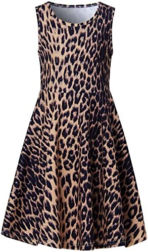 Big Girls Dresses Tan Leopard Little Fairy 8t 9t Kawaii Animal Floral Print Brown Polka Dot Nice Ruffle Twirling Jumpers Overalls Dress Belle Princess Formal Maxi Midi Tshirt Skirt Casual Party