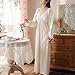 Homgro Women's Victorian Nightgown Cotton Vintage Sleep Dress Long Sleeve V Neck Old Fashioned Princess Nightdress Night Gown White Large