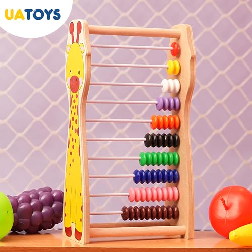 Image of Wooden Abacus Giraffe Toy for Kids with Colorful Beads Counting Learning Toy Educational Montessori Activity Toy for Boys and Girls Ages 3+