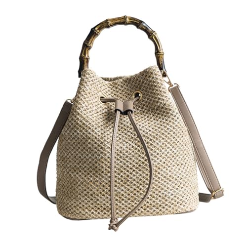 Sac seau tissé à la main pour femme idéal comme grand sac de plage chic décontracté