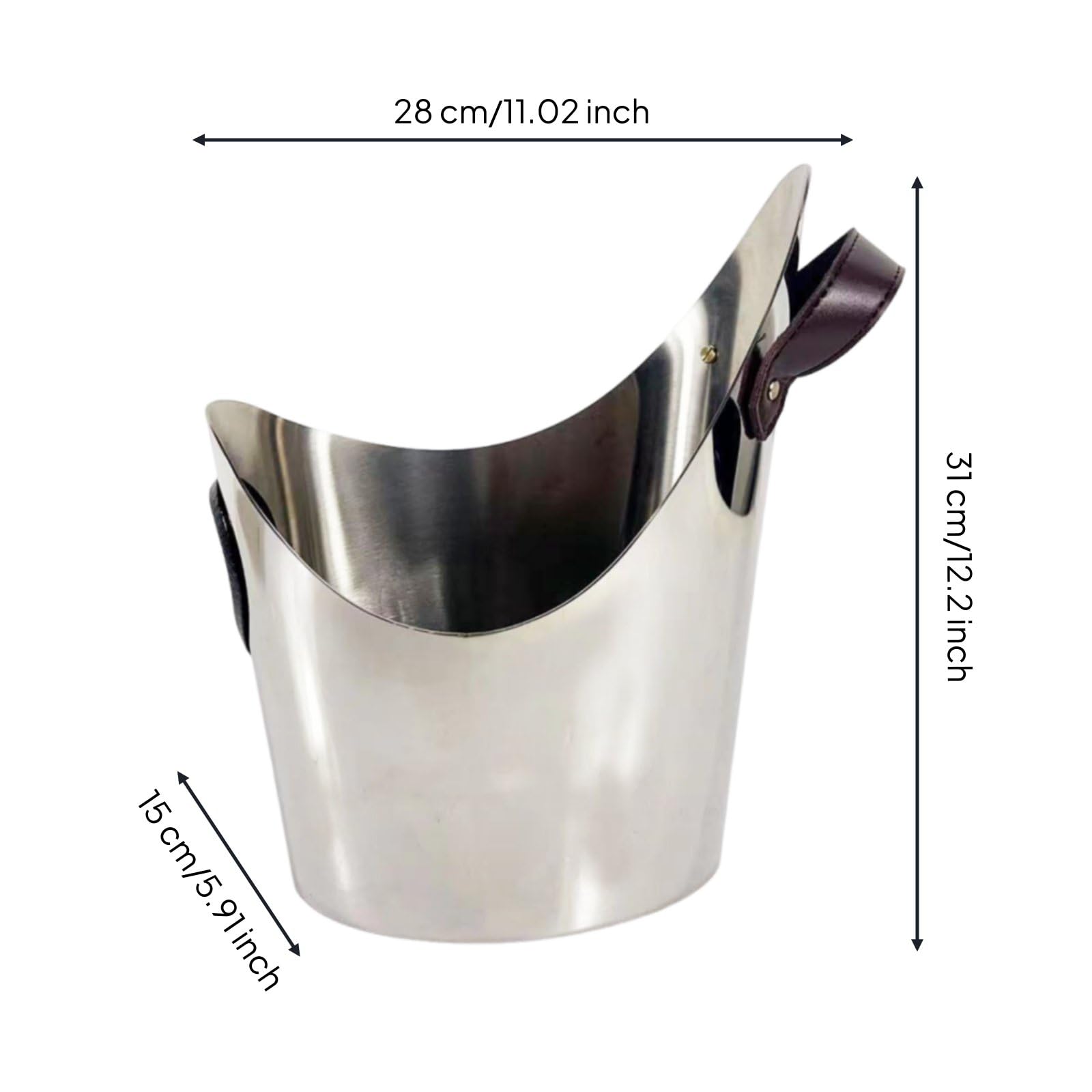 Secchiello Ghiaccio in Acciaio Inox Stile Moderno di Lusso Porta Bottiglia in Acciaio Antiruggine Vaso Decorativo Metallo per Ristoratori, Showroom, Grande 28x15x31cm