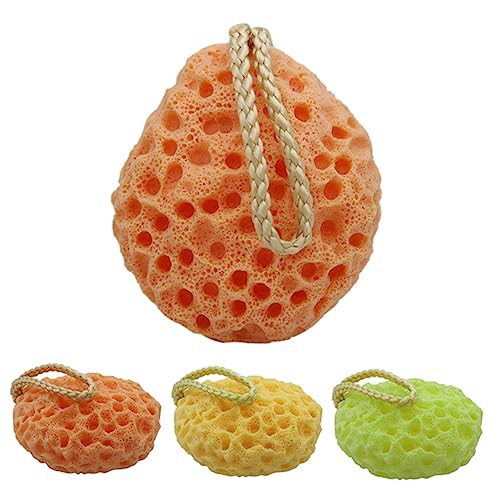 MUSISALY Body Cleansing Sponge Exfoliator Puff for Hydrophilic Non Material Promotes for Daily Use Orange Color