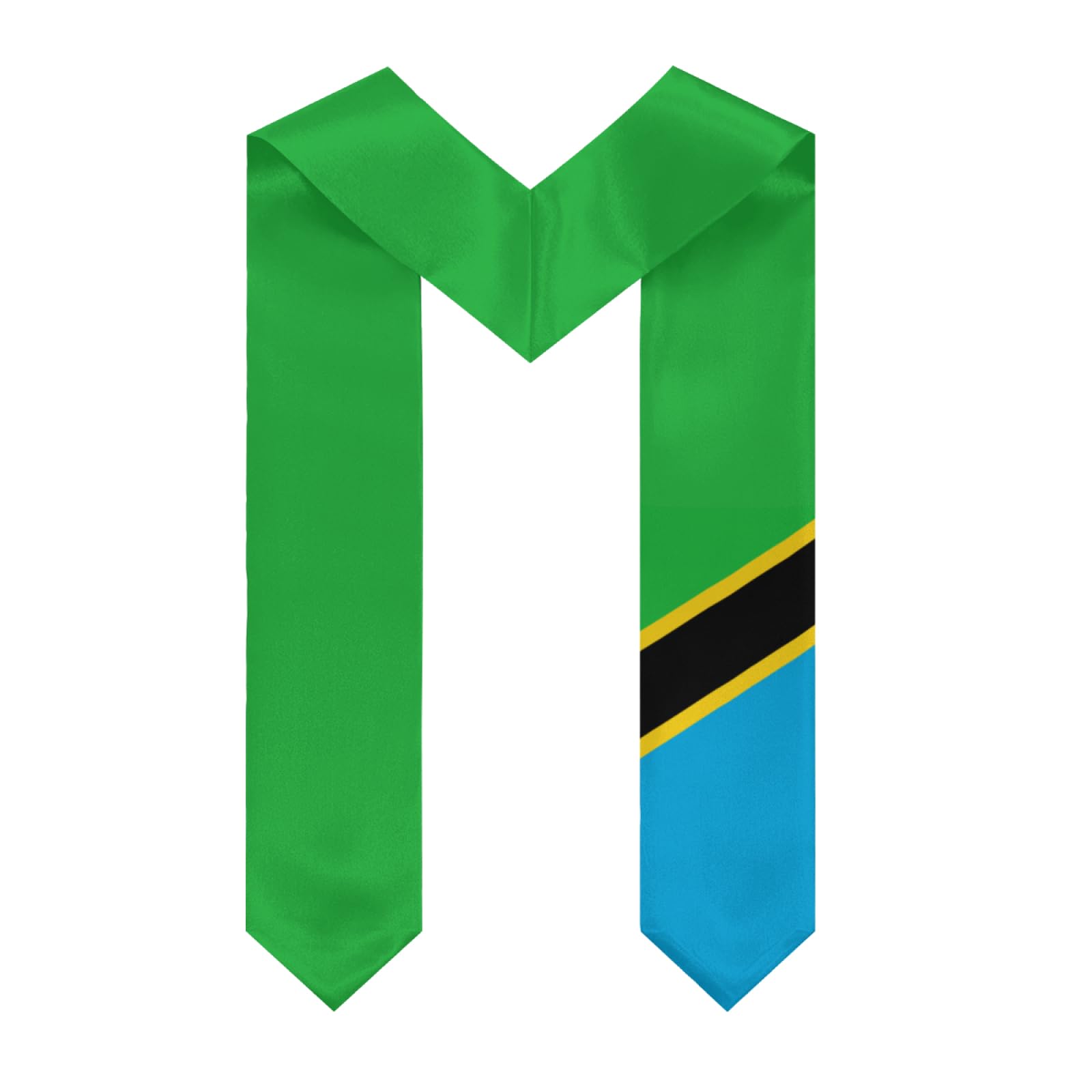 DABOYOZHZH Tanzania Flag Emblem Graduation Stole Shawl Sash Honor For Study Aboard International Students