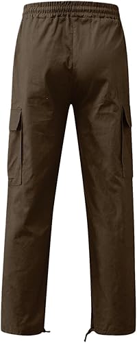 Miniatura 3 de Pantalones cargo para hombre, pantalones cargo para hombre, pantalones deportivos casuales de algodón, holgados, rectos, con bolsillos