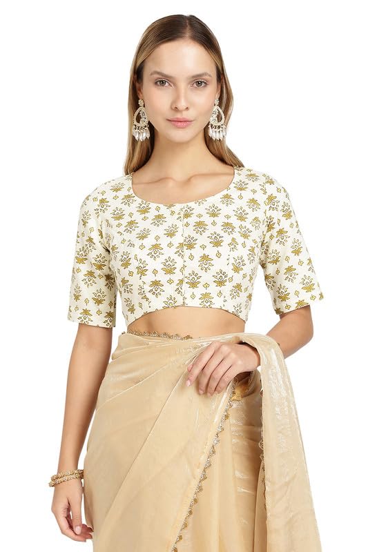 naidu hall Women Readymade Cotton Saree Blouse Front Open Printed Blouse for Women Saree Blouse Blouse-picture-12