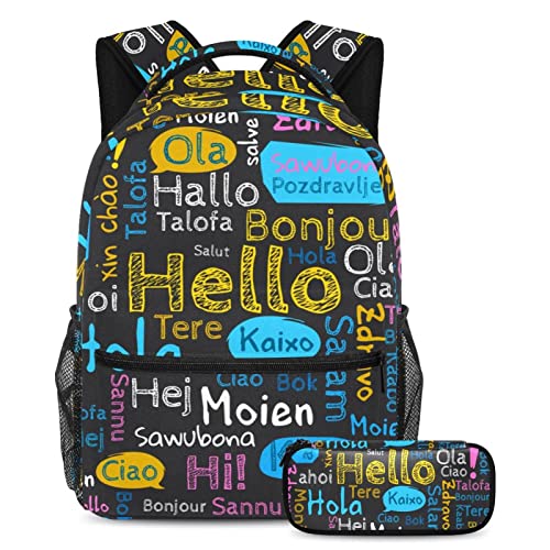 Sac à dos de voyage Loisirs Campus grand volume pour filles et garçons avec étui stylos