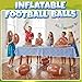 Inflatable Football Beach Balls (6 Pack) - 16-Inch Durable PVC Blow Up Beach Balls for Kids, Easy to Inflate, Outdoor Summer Pool Toys, Football Party Favors, Sports Theme Decorations, Giveaways