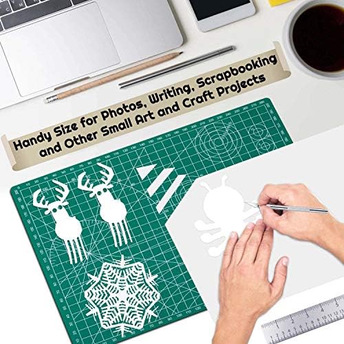 Self Healing Sewing Mat, Anezus Rotary Cutting Mat Double Sided 5-Ply Craft Cutting Board for Sewing Crafts Hobby Fabric Precision Scrapbooking Project 9" x 12"(A4) - 4