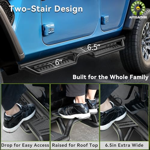 Estribos Running Boards para Jeep Wrangler JK 4 Puertas miniatura 3
