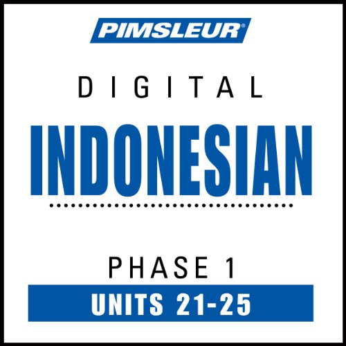 Diseño de la portada del título Pimsleur Indonesian Level 1 Lessons 21-25