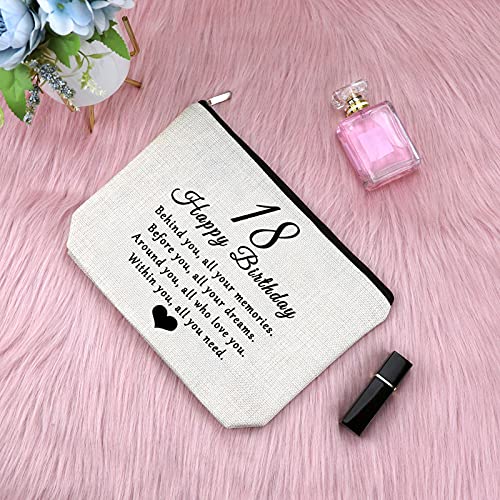 Sfodiary 18Th Birthday Gifts For Women Makeup Bag 18 Years Old Birthday Gifts Friendship Gifts For Best Friend Funny Bestie Gift Cosmetic Bag Daughter Birthday Gifts From Mother Travel Cosmetic Pouch #TOP2