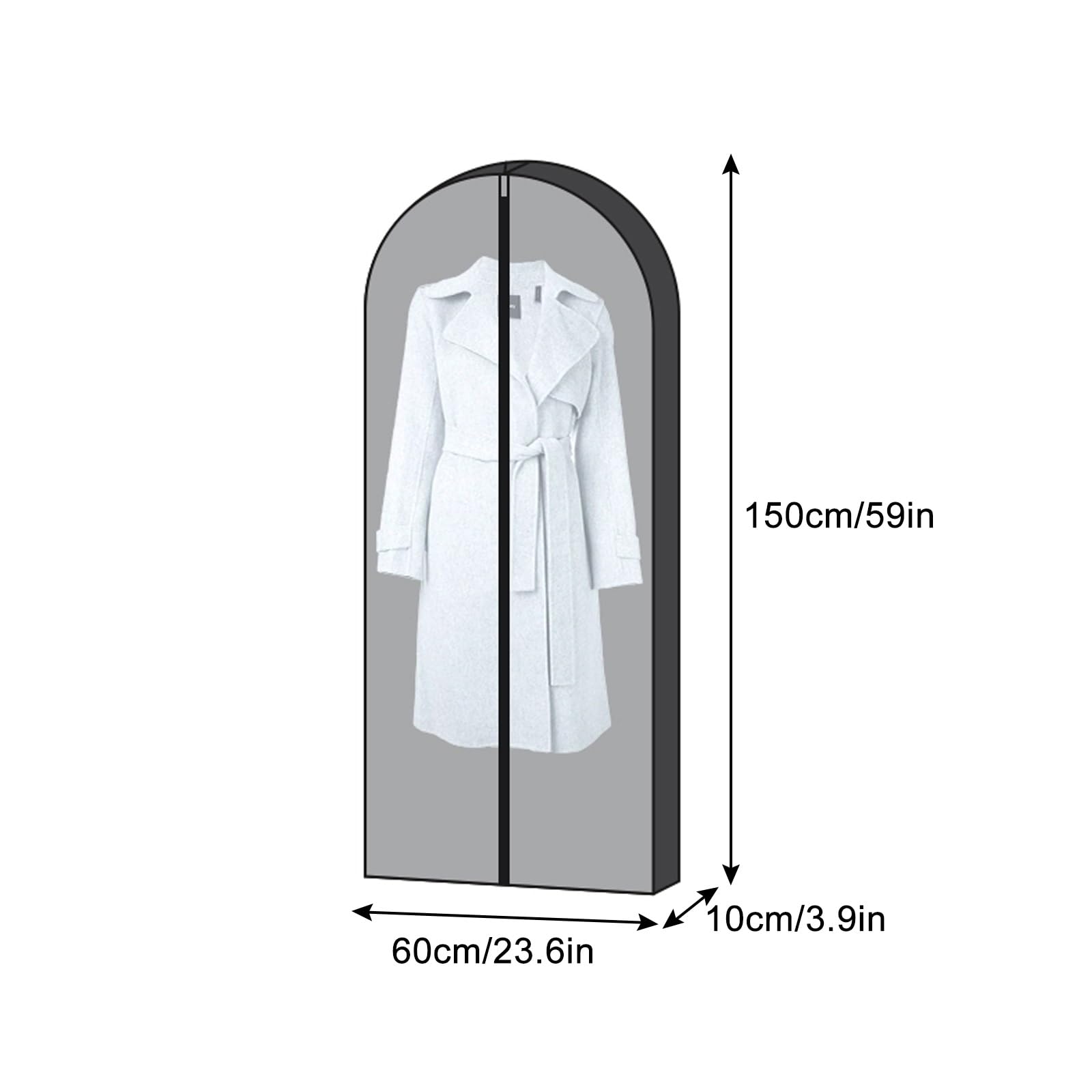 Confezione da 5 Custodie per Abiti, Sacchetti Porta Abiti, Sacchetti Trasparenti, Sacchetti Porta Abiti in Plastica for Cappotti, Abiti, Giacche(White,23.6x3.9x59in)