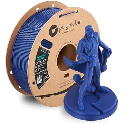 Image of Polymaker PLA Pro 3D Printing Filament Blue 1.75mm 1KG, High-Impact Tough PLA, Fast Printing up to 300mm /s, High Speed New Formula, Easy to Print on Most FDM Printers, No Enclosure Required