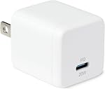 Amazon Basics Fast Charging USB C Nano GaN Wall Charger, 35W 2-Port for Tablets Phones, White