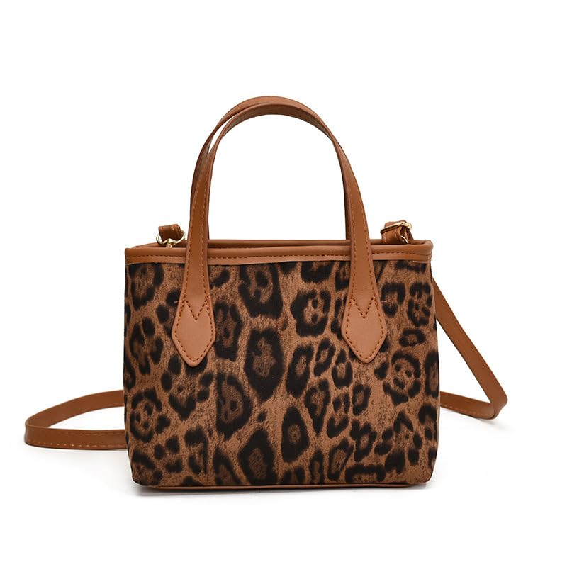 NZYDGXSY Leopard Print Crossbody Bag Versatile Shoulder Bucket Bag Fashionable High End Leopard Purse Stylish and Chic Suitable for Various Occasions