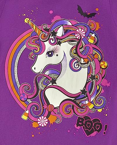 Image of The Children's Place,Long Sleeve Halloween Graphic T-Shirt,Purple Carrot,Large (10 /12)
