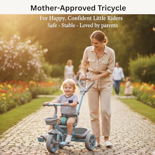 Image of Tricycle for Kids, with Parental Control, Tricycles for Kids 2 to 5 Years Boys and Girls, Cycle for 1+ Children, Bike with EVA Tech Wheels, Super, Blue