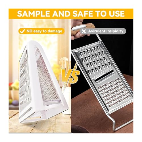 Rallador de queso de acero inoxidable doble cara con caja miniatura 3