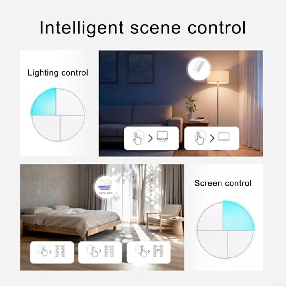 Bezprzewodowy przycisk Smart Scene 4 w 1, SNZB-01M, bezprzewodowy przycisk Smart Button, Home Automation Wall Mounted Remote Control Panel do Home Assistant, do Zigbee2MQTT, biały
