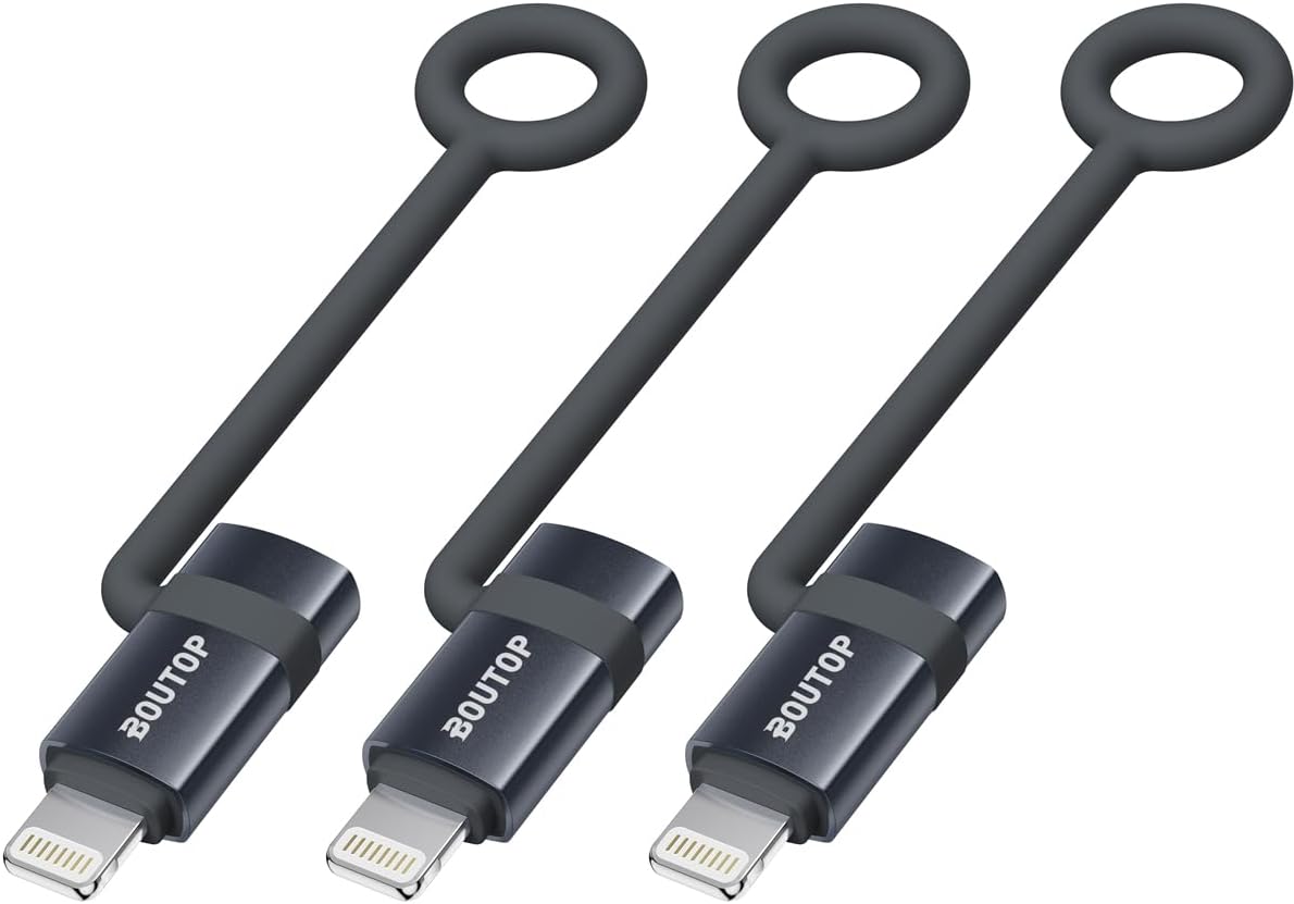 [MFi Certified] USB C to Lightning Adapter, Type C to Lightning Adapter Support 36W PD Fast Charging Compatible with iPhone iPad Dark Gray -3 Pack