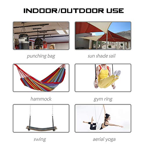 Luniquz Punching Bag Hanger, Stainless Steel Swivel Ceiling Mount for Beam Heavy Bag,Gym Swing,Trapeze,Hammock