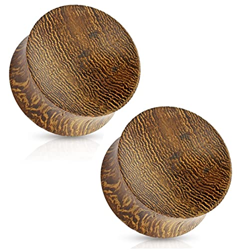 Pierced Owl - Organic Snake Wood Concave Saddle Plugs Ear Gauges, Sold As Pair